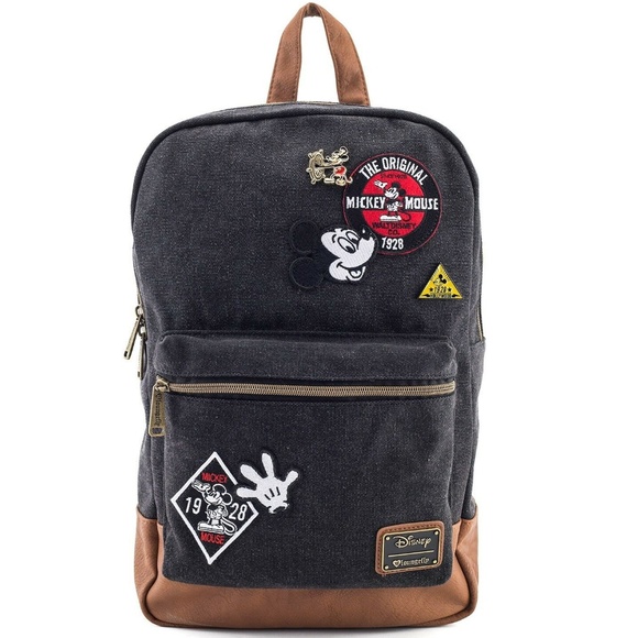 black denim backpack